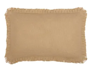 Cotton burlap brown pillow with ruffle