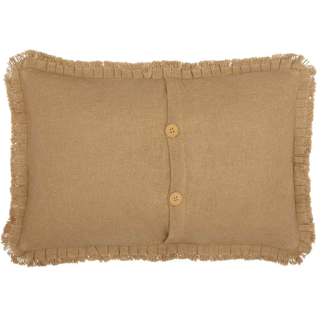 Cotton burlap brown pillow with ruffle