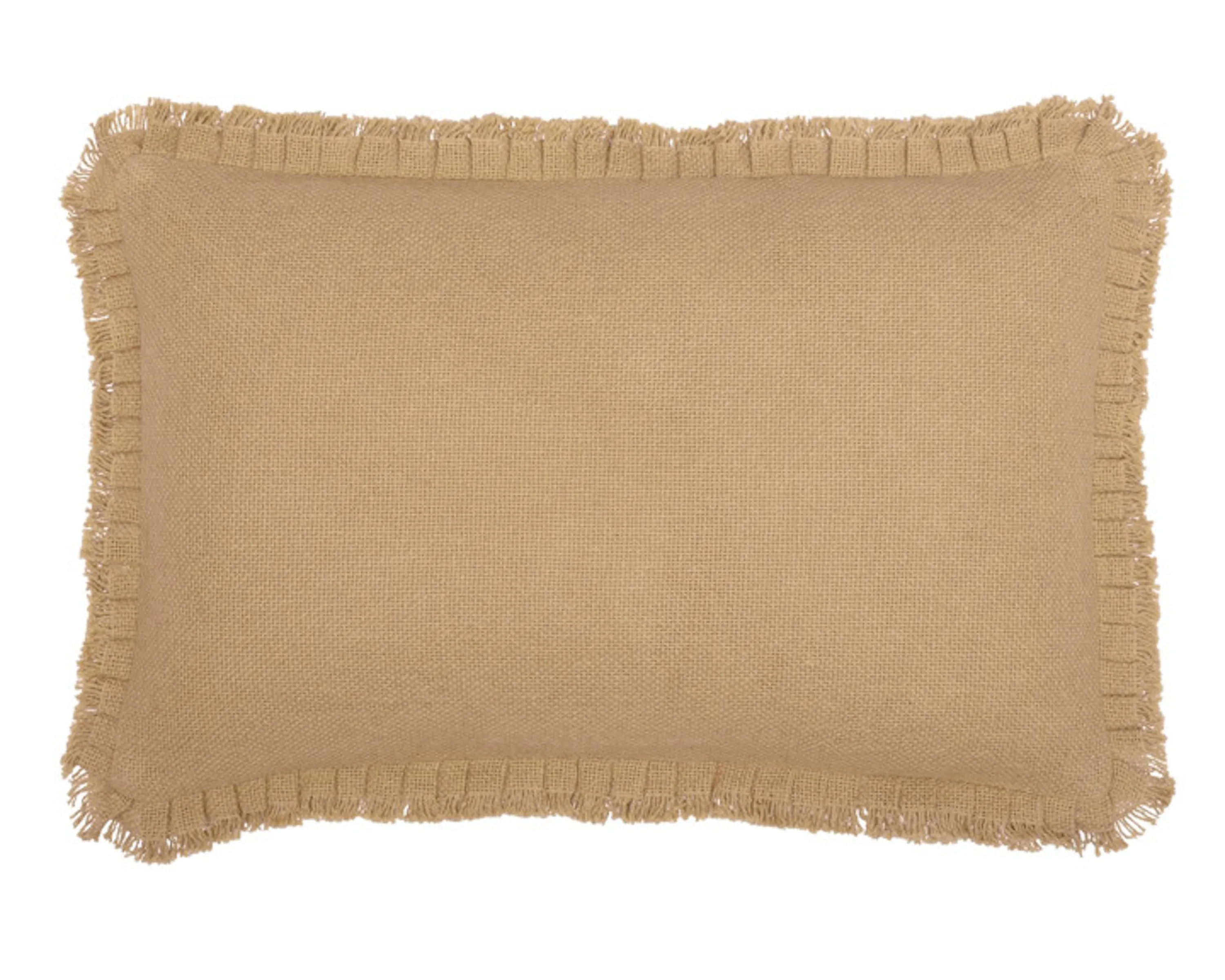 Cotton burlap brown pillow with ruffle