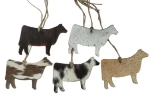 Cowhide Western Leather Christmas Ornament - Cow - Sold Individually