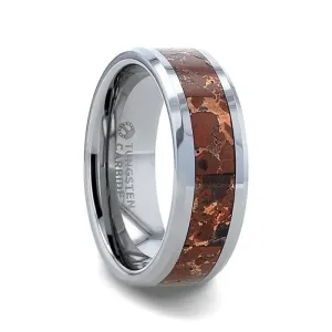 Crown Tungsten & Orange Copper Band