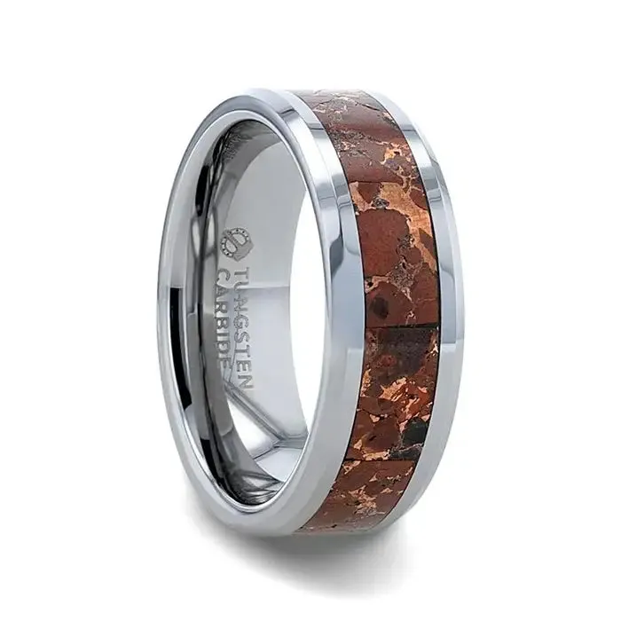 Crown Tungsten & Orange Copper Band