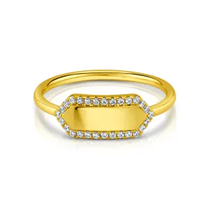 CZ FRAME RING, GOLD