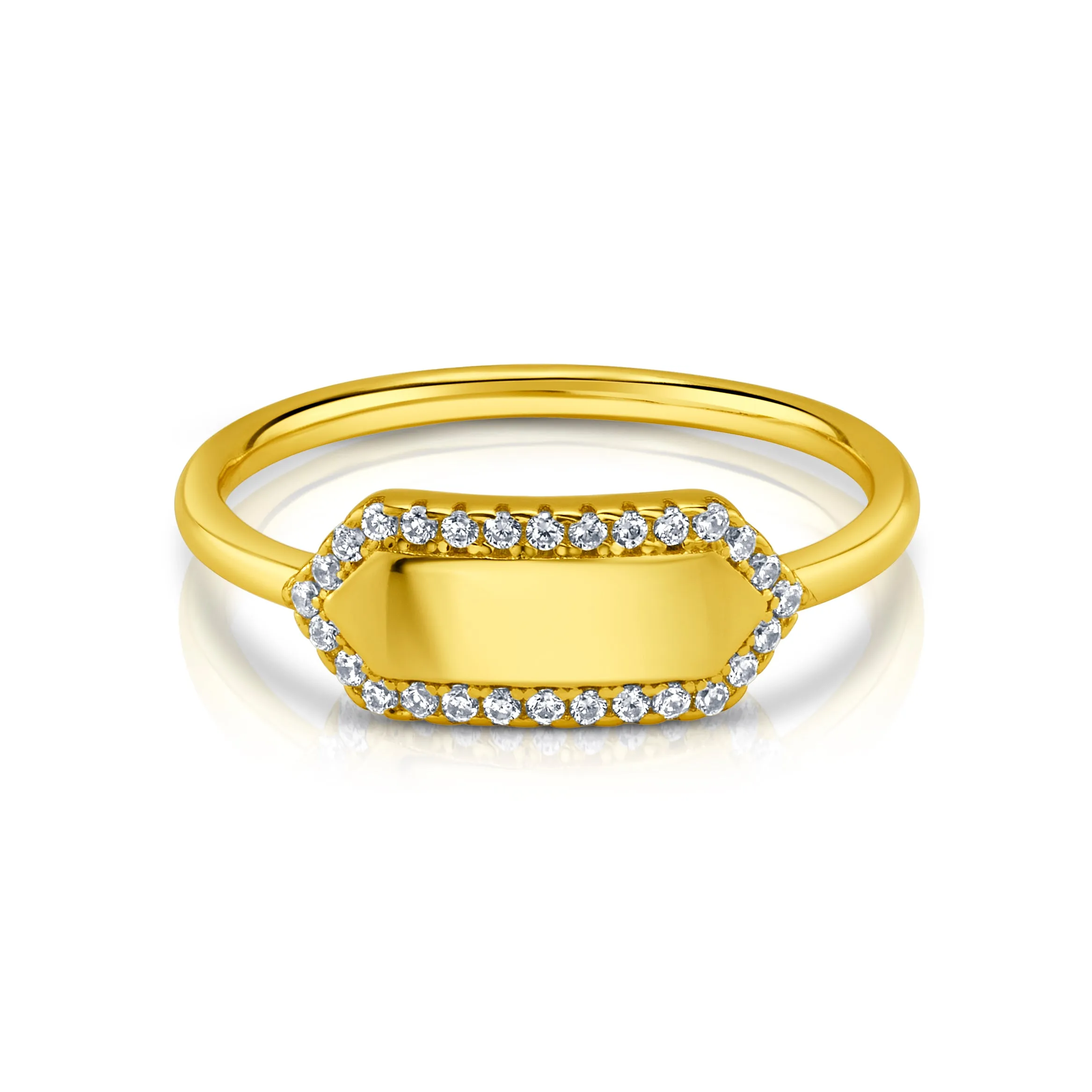 CZ FRAME RING, GOLD