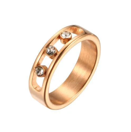 CZ Rhinestones Rose Gold Ring