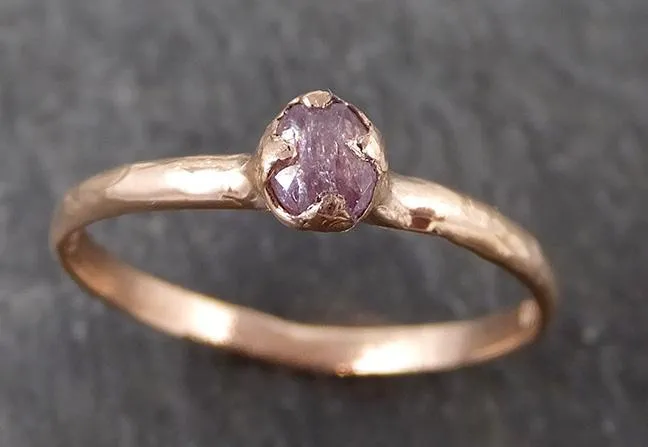 dainty fancy cut pink diamond solitaire engagement 14k rose gold wedding ring diamond ring byangeline 0681 Alternative Engagement