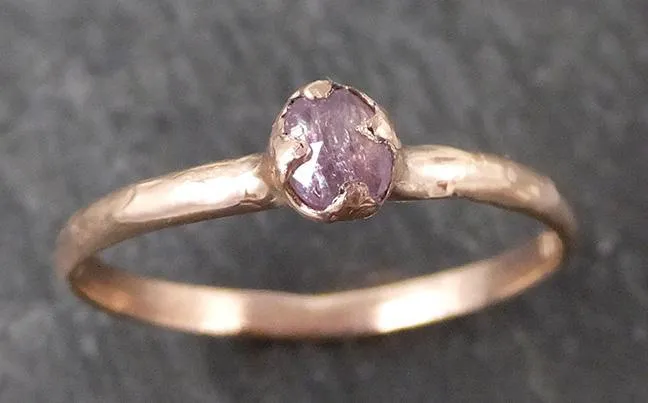 dainty fancy cut pink diamond solitaire engagement 14k rose gold wedding ring diamond ring byangeline 0681 Alternative Engagement