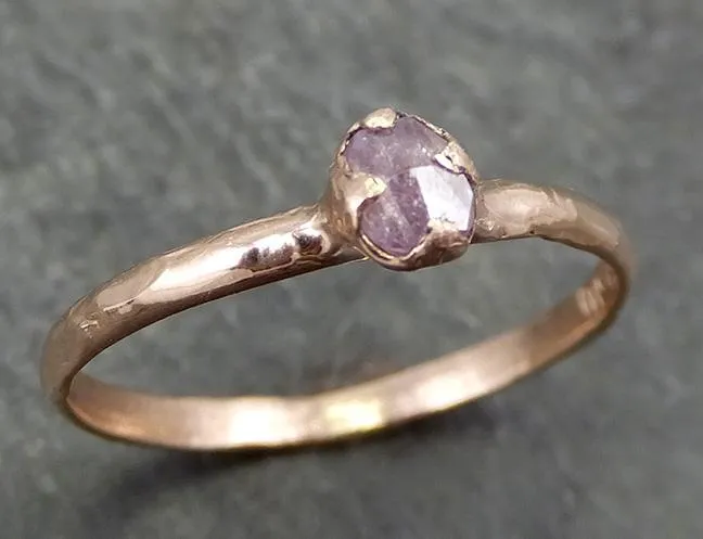 dainty fancy cut pink diamond solitaire engagement 14k rose gold wedding ring diamond ring byangeline 0681 Alternative Engagement
