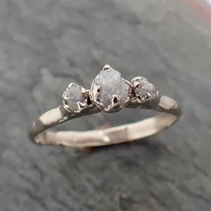 dainty raw rough diamond engagement stacking ring wedding anniversary white gold 14k rustic byangeline 2298 Alternative Engagement