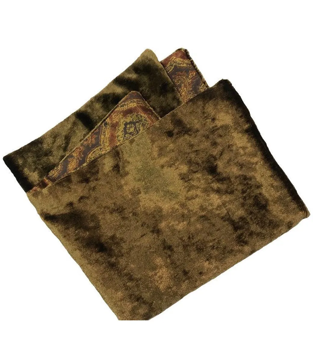 Damask and Bronze Velvet Reversible Napkin