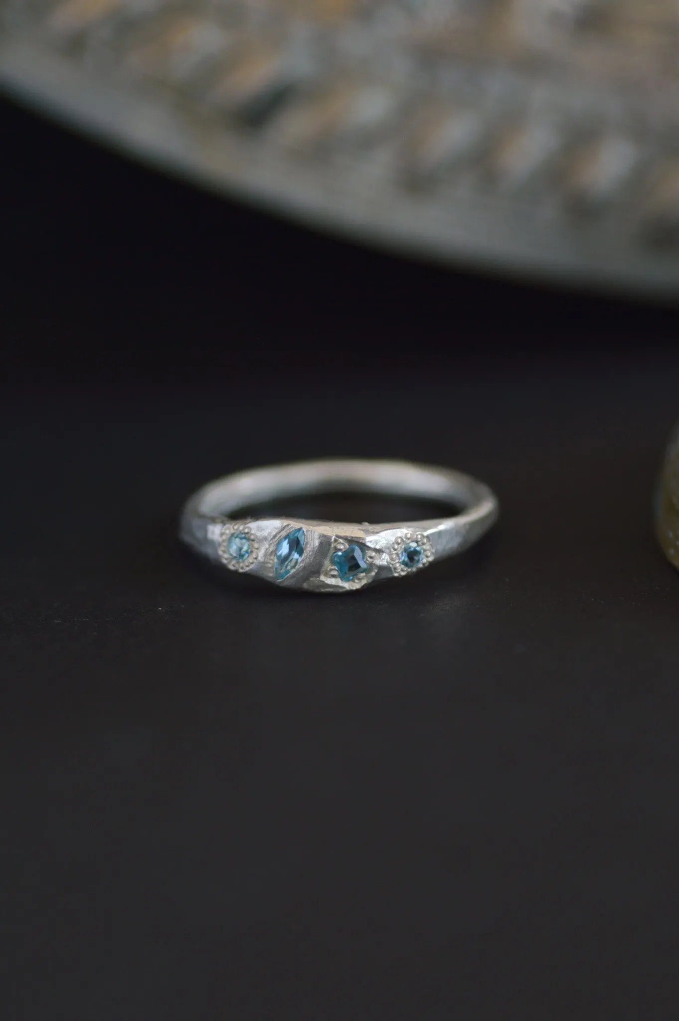 Dancer Topaz Silver Ring 1252-1