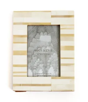 Dari Sandstone Stripe 4x6 Picture Frame - Hand Carved Bone