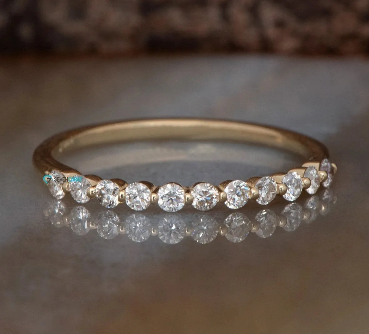 Diamond Eternity Wedding Band-Stacking gold rings- Diamond Band-Anniversary Gift-Minimalist ring-Anillo de bodas