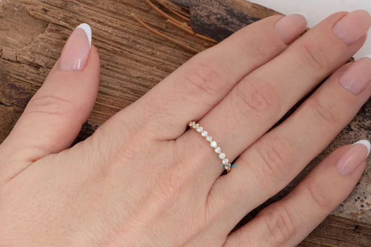 Diamond Eternity Wedding Band-Stacking gold rings- Diamond Band-Anniversary Gift-Minimalist ring-Anillo de bodas