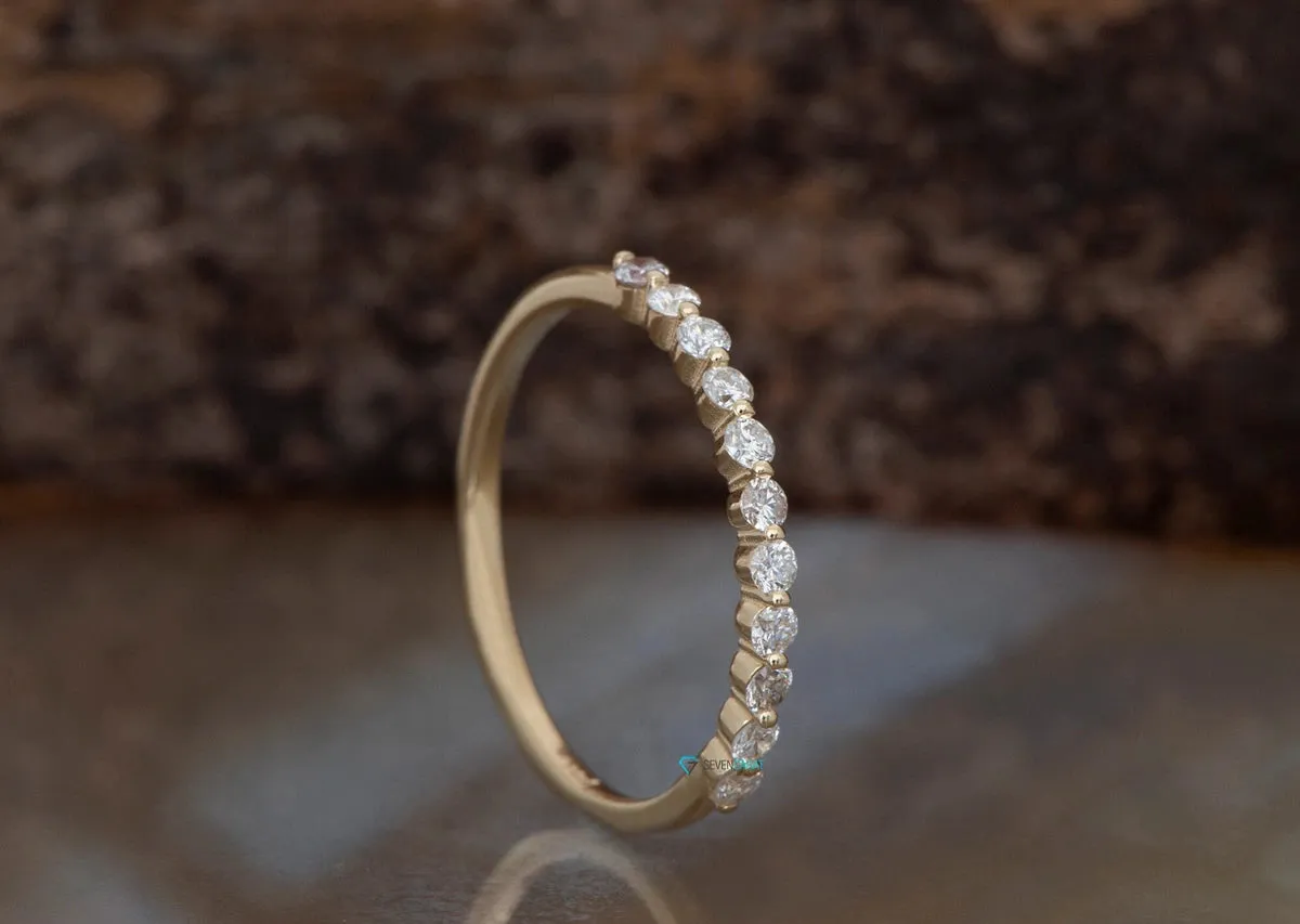 Diamond Eternity Wedding Band-Stacking gold rings- Diamond Band-Anniversary Gift-Minimalist ring-Anillo de bodas