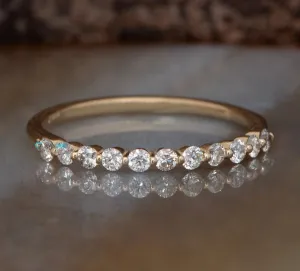 Diamond Eternity Wedding Band-Stacking gold rings- Diamond Band-Anniversary Gift-Minimalist ring-Anillo de bodas
