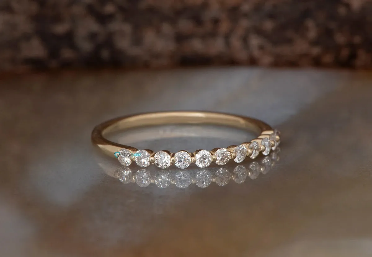 Diamond Eternity Wedding Band-Stacking gold rings- Diamond Band-Anniversary Gift-Minimalist ring-Anillo de bodas