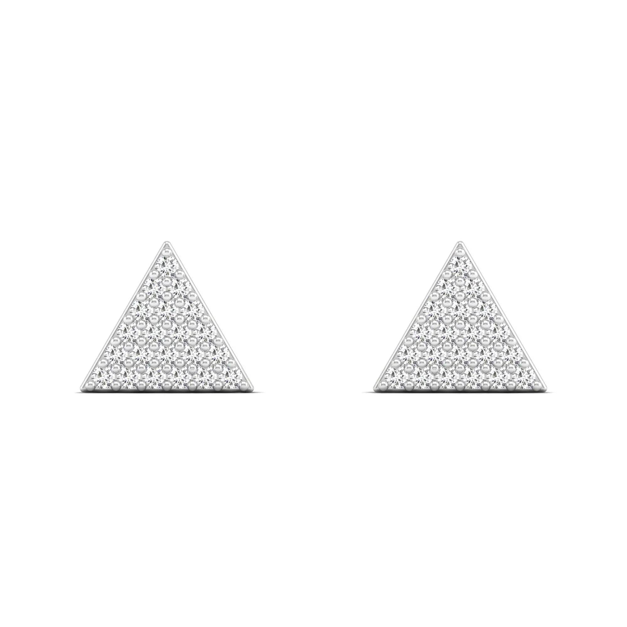 Diamond Pavé Triangle Stud Earrings