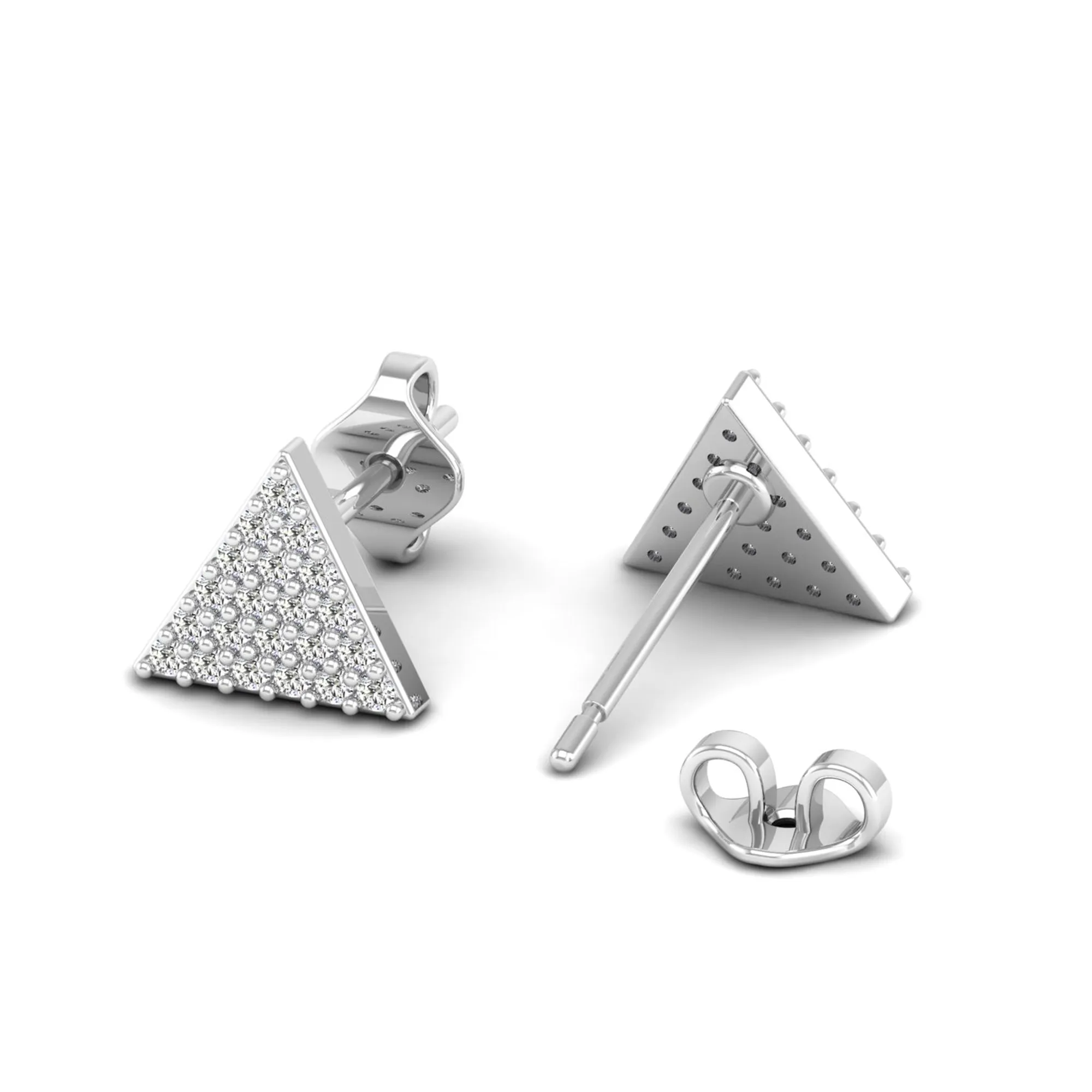 Diamond Pavé Triangle Stud Earrings