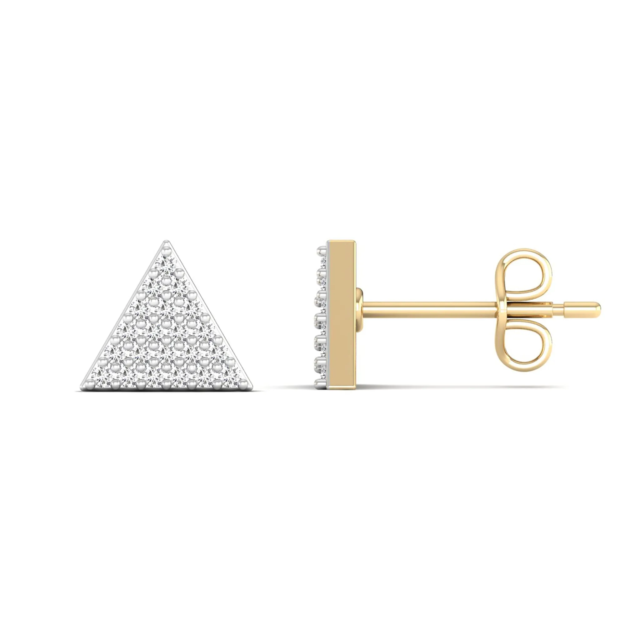 Diamond Pavé Triangle Stud Earrings