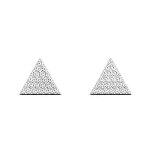Diamond Pavé Triangle Stud Earrings