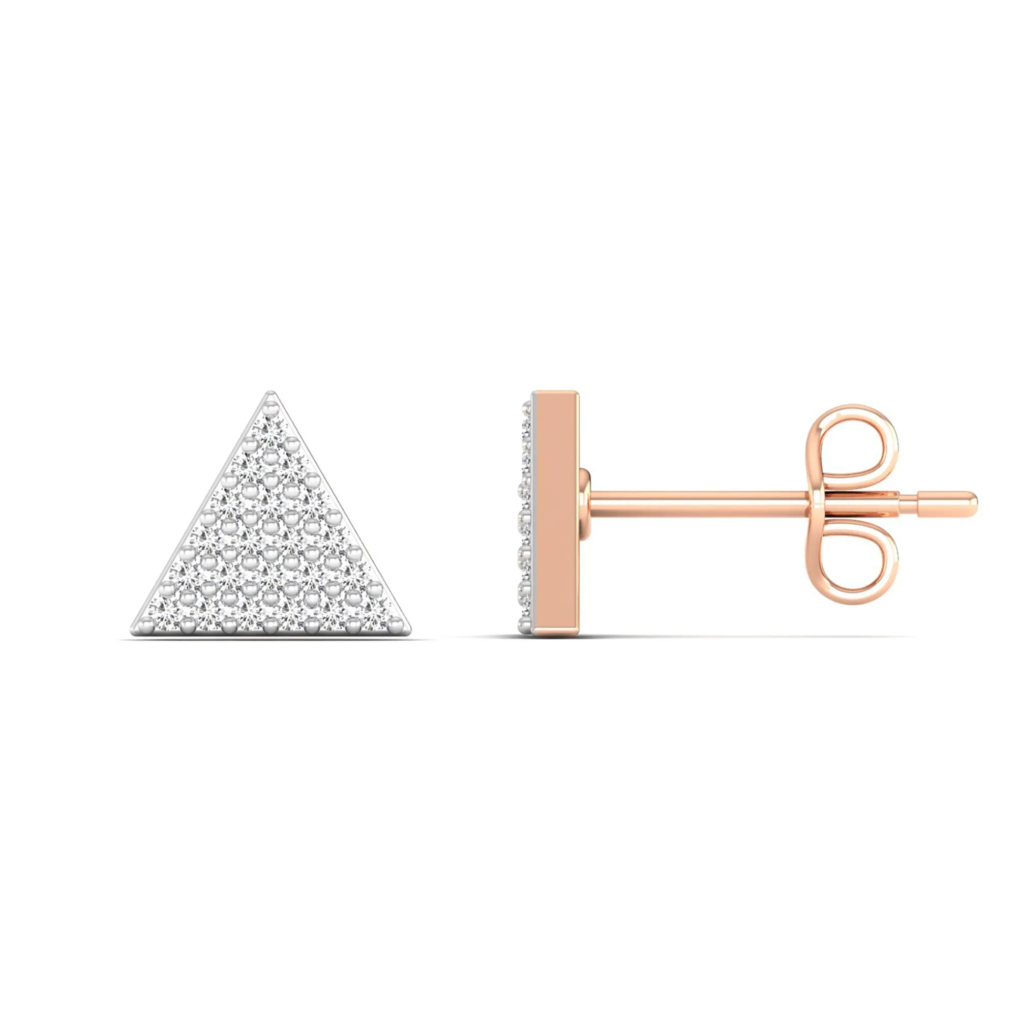 Diamond Pavé Triangle Stud Earrings