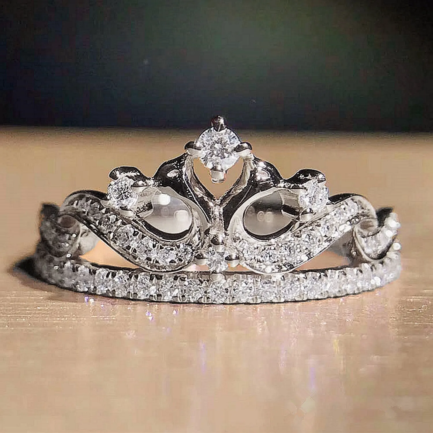 Diamond Pave Tiara Shape Ring