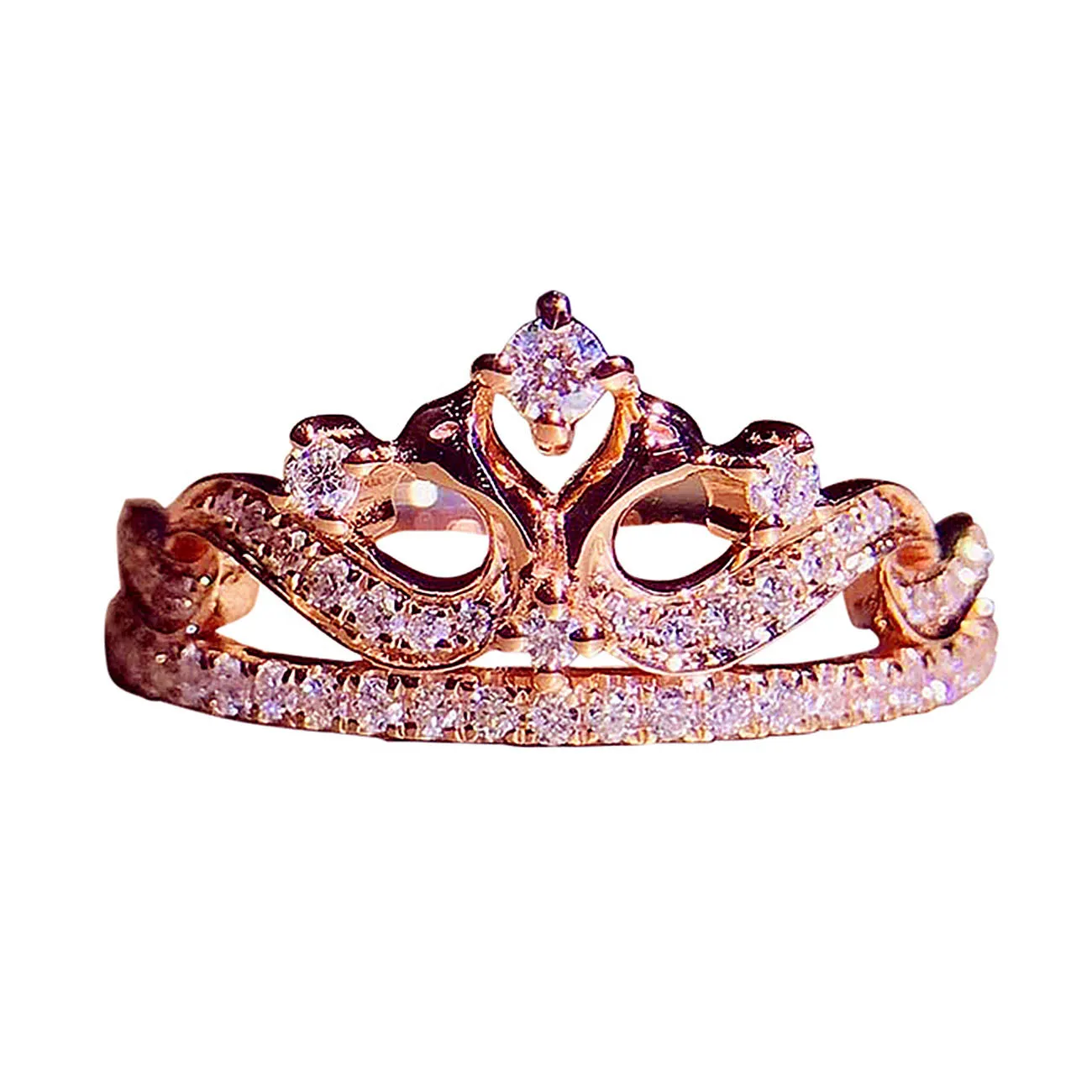 Diamond Pave Tiara Shape Ring