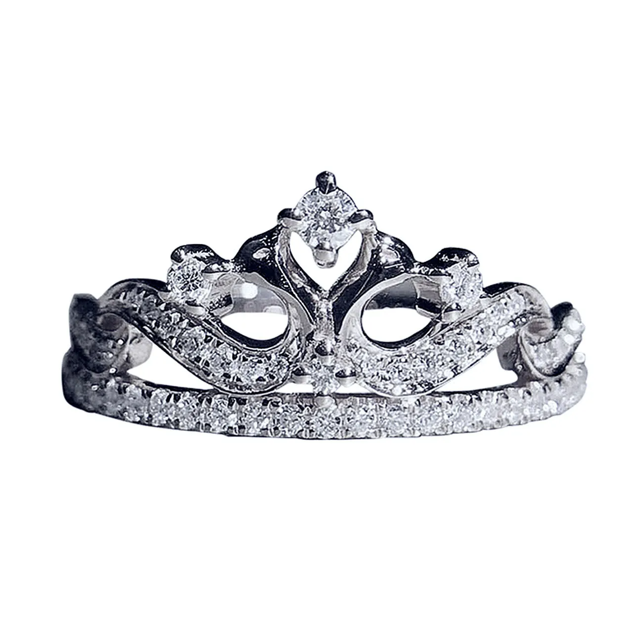 Diamond Pave Tiara Shape Ring