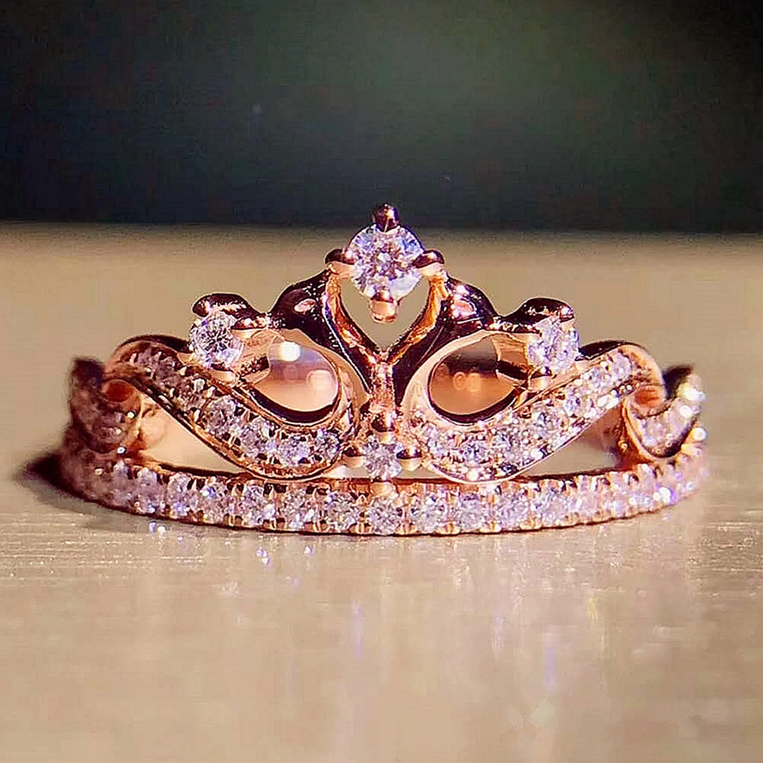 Diamond Pave Tiara Shape Ring