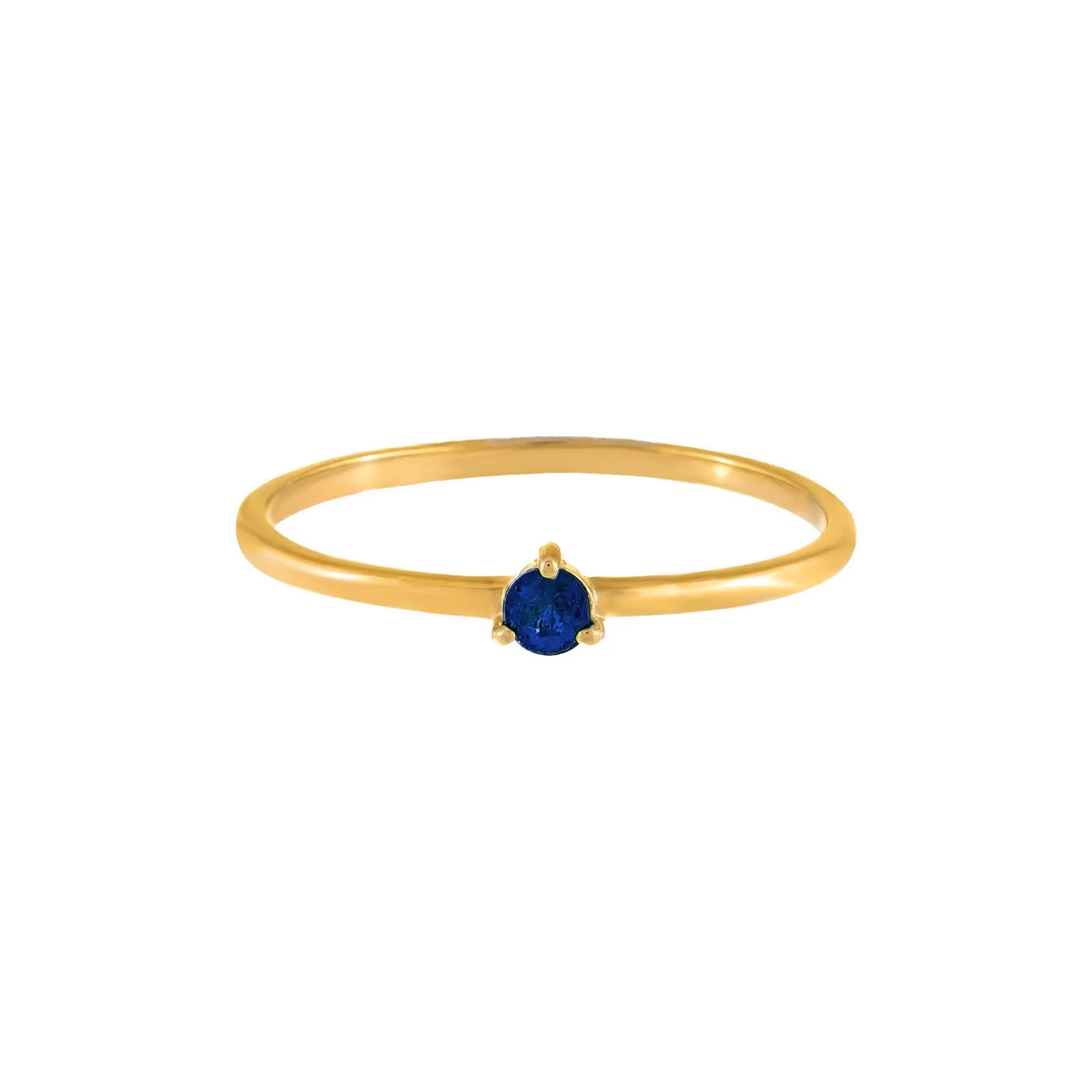 Diamond Tiny Colored Stone Ring 14K