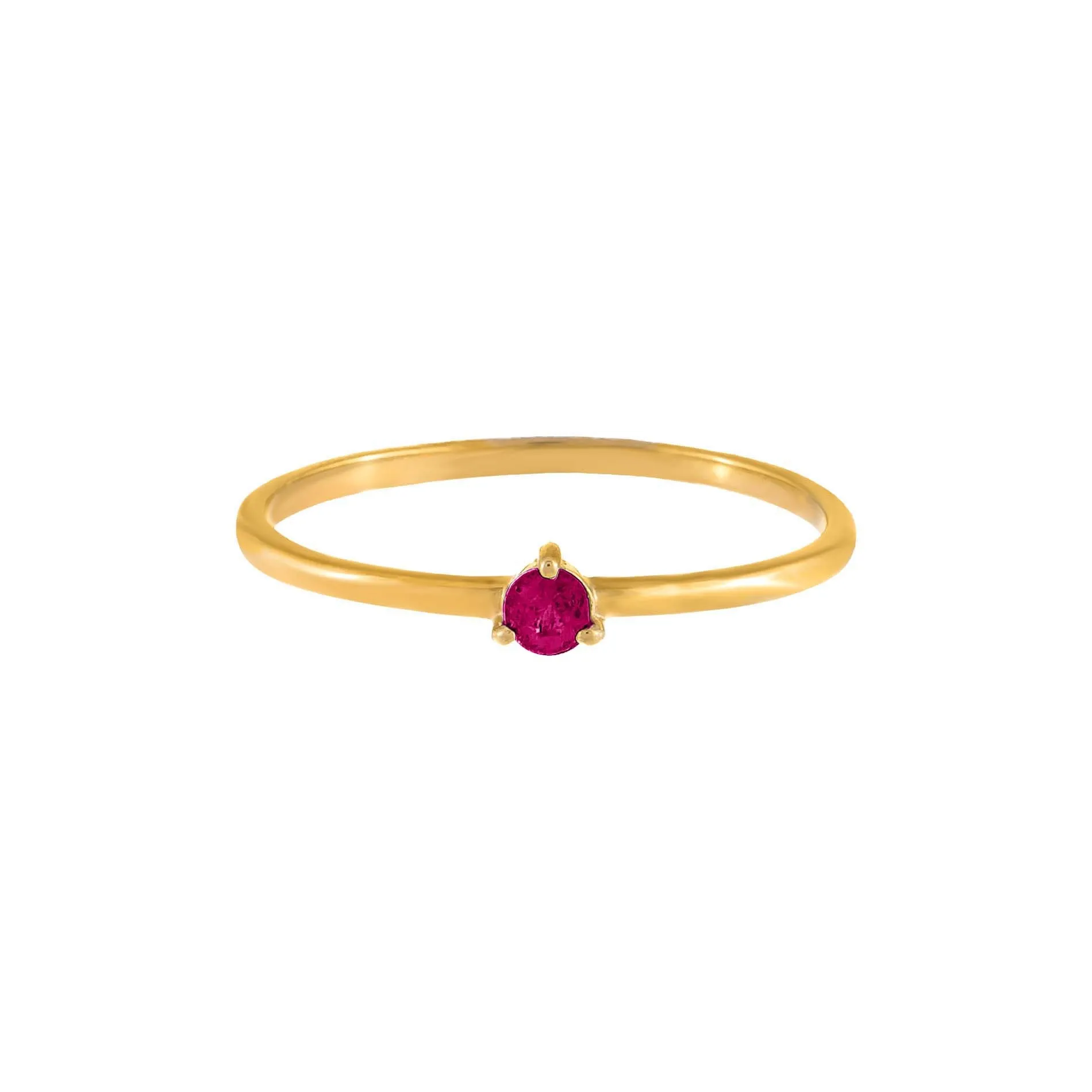Diamond Tiny Colored Stone Ring 14K