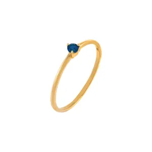 Diamond Tiny Colored Stone Ring 14K