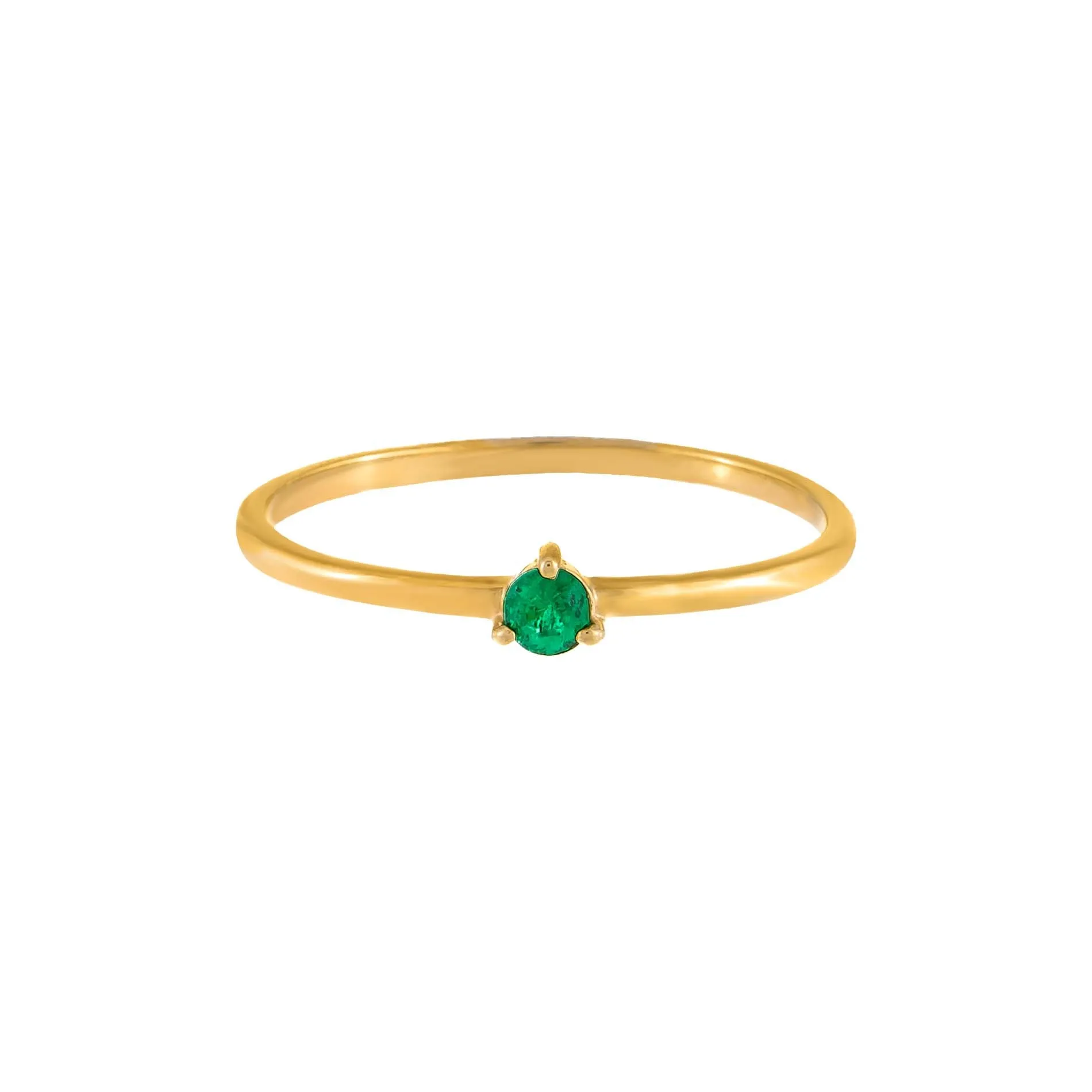 Diamond Tiny Colored Stone Ring 14K
