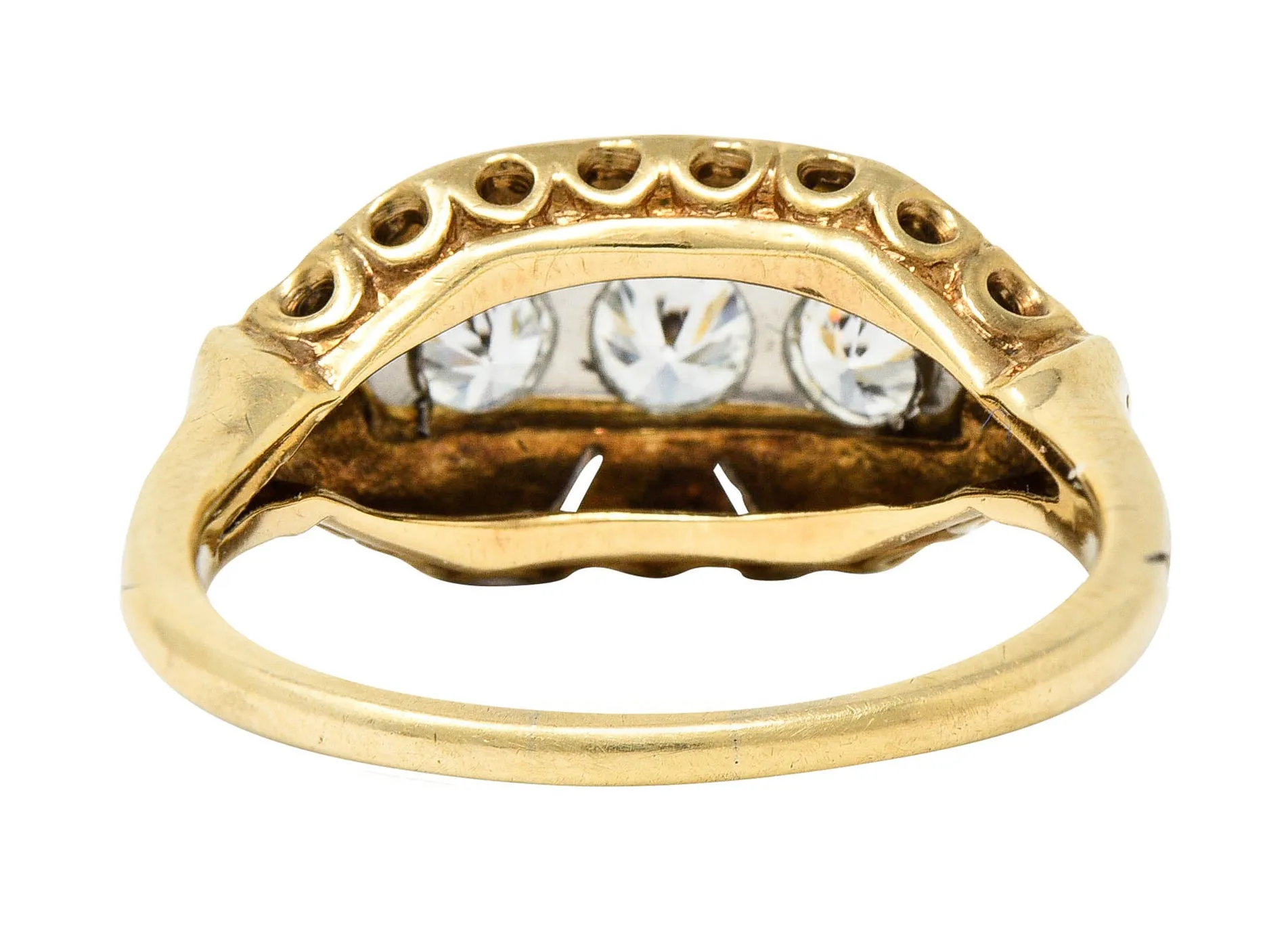Early Art Deco 0.65 CTW Diamond Platinum-Topped 14 Karat Gold Dinner Ring