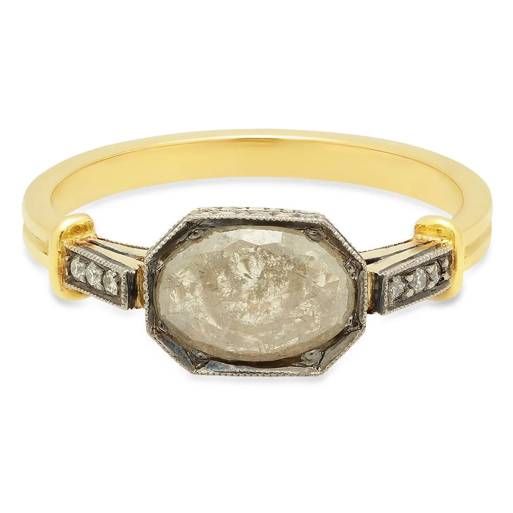 Edith Rose Cut Grey Diamond Ring