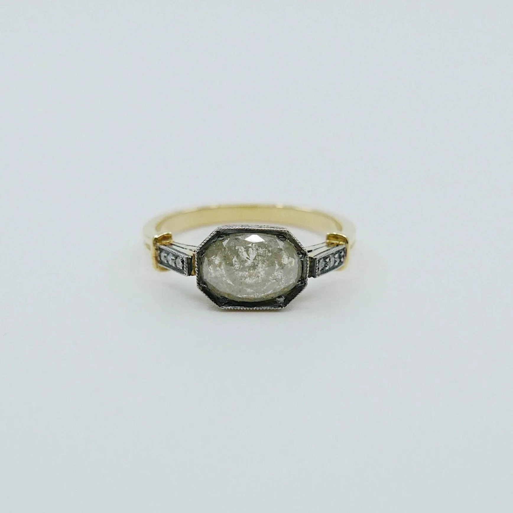 Edith Rose Cut Grey Diamond Ring
