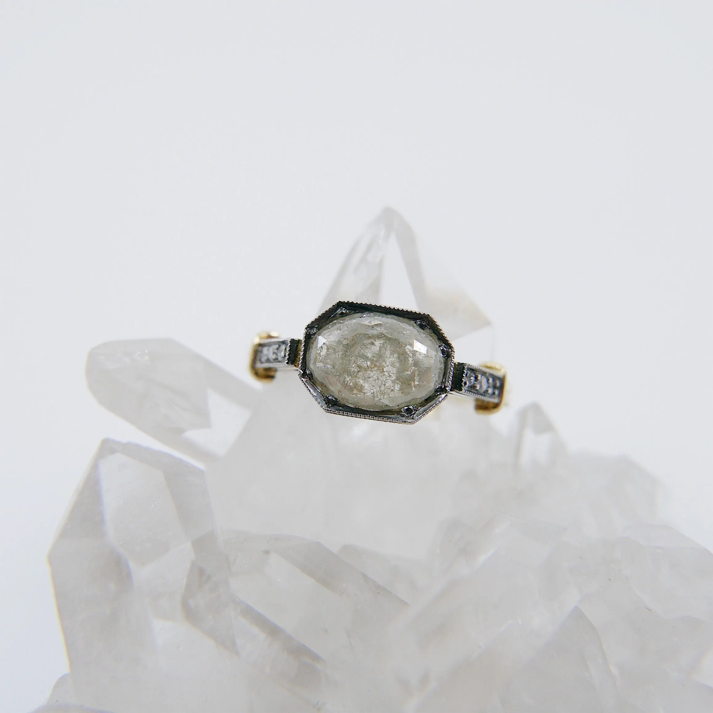Edith Rose Cut Grey Diamond Ring