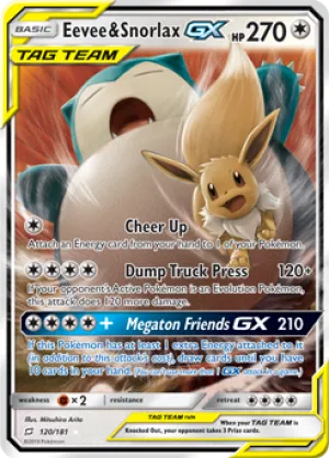 Eevee & Snorlax GX 120/181 FULL ART FOIL