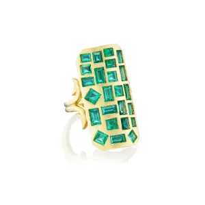 Emerald Ten Tables Ring