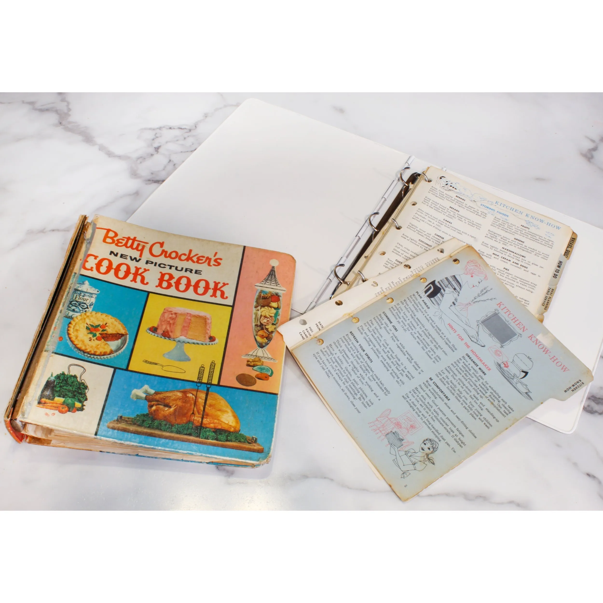 Enamelware Cookbook Recipe Binder (White)