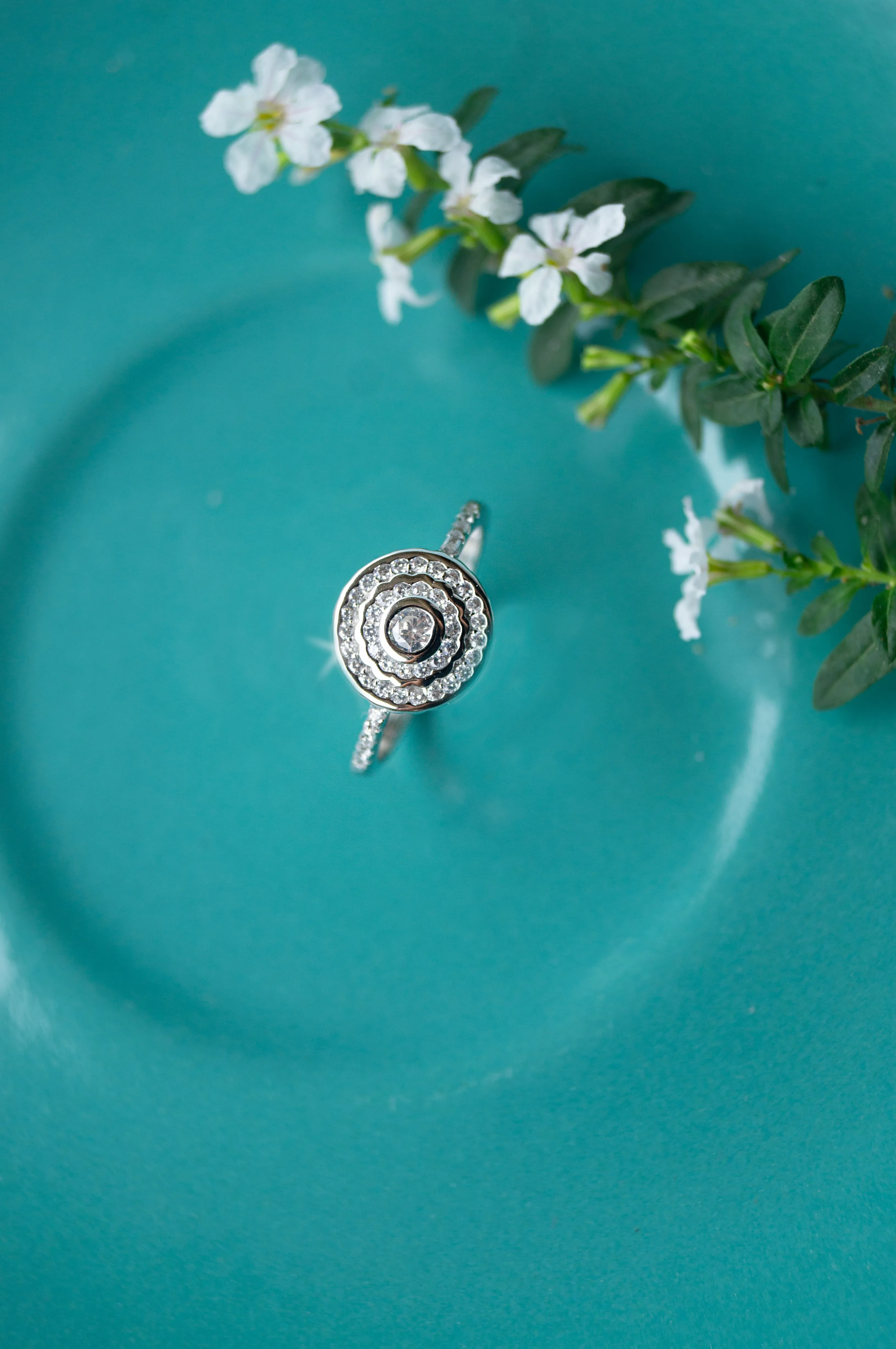 Encircled Sparkle Sterling Silver Ring