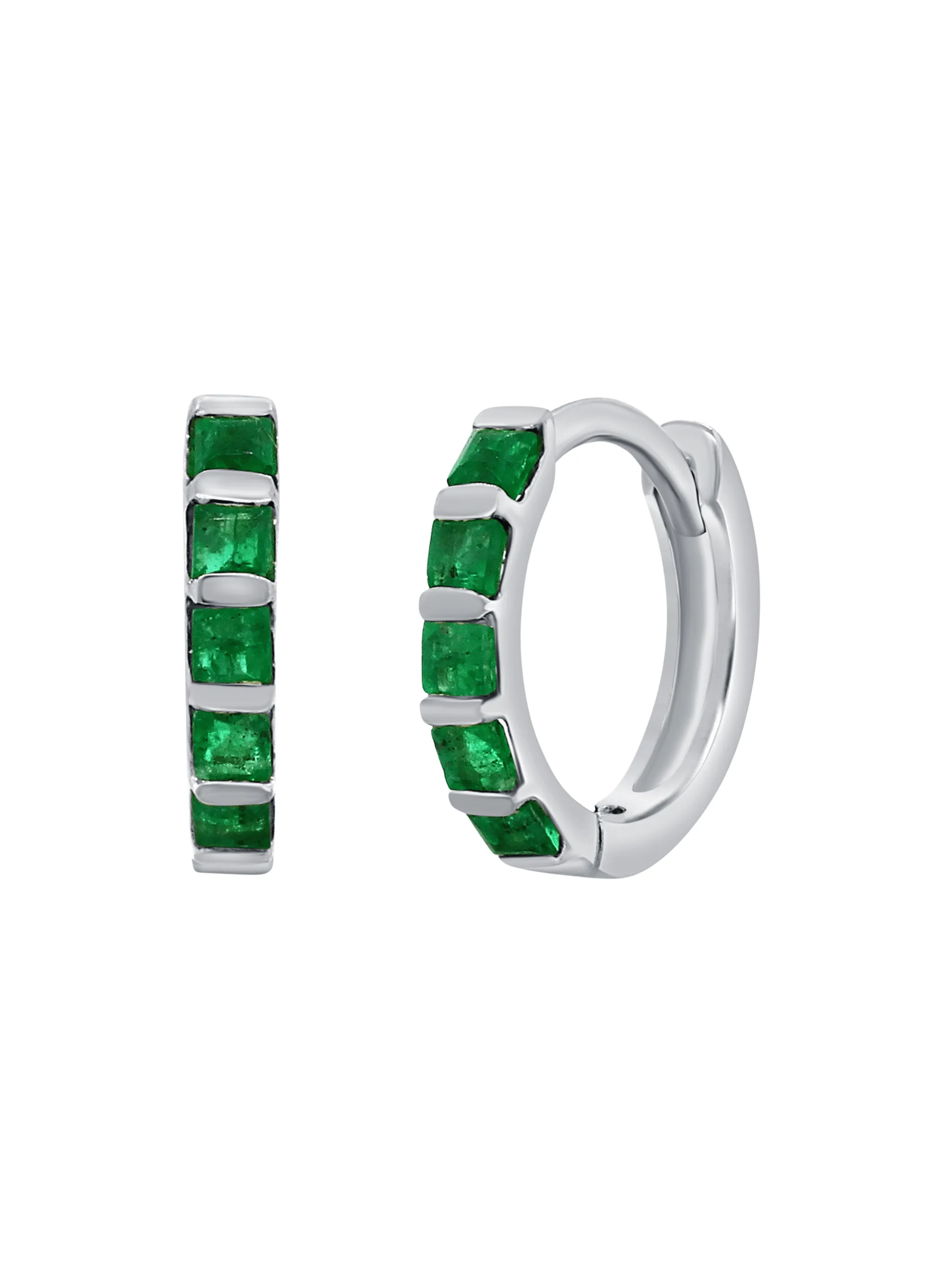 Erin Emerald Huggie Earrings 14K