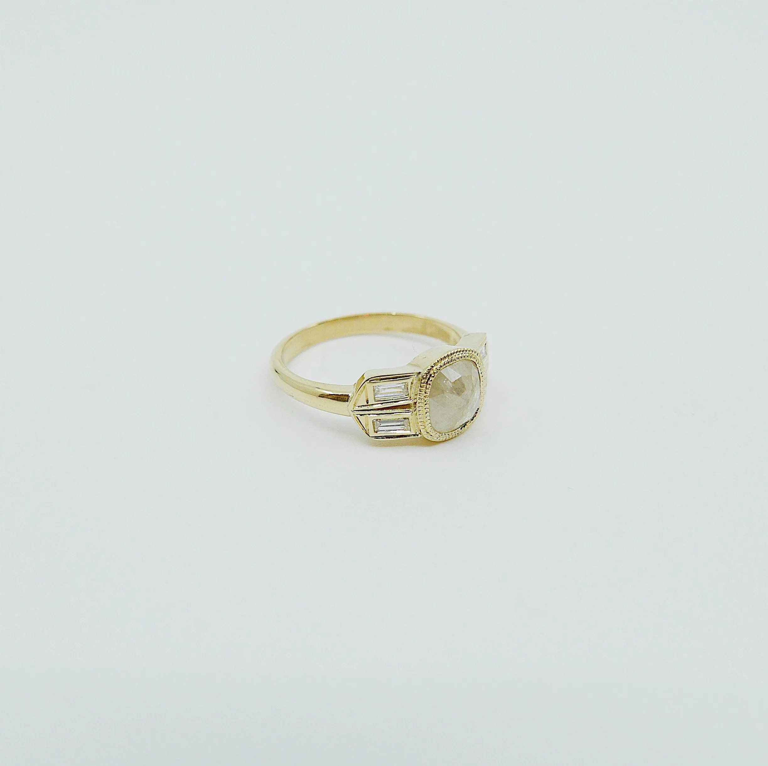 Estelle Rose Cut Grey Diamond Ring