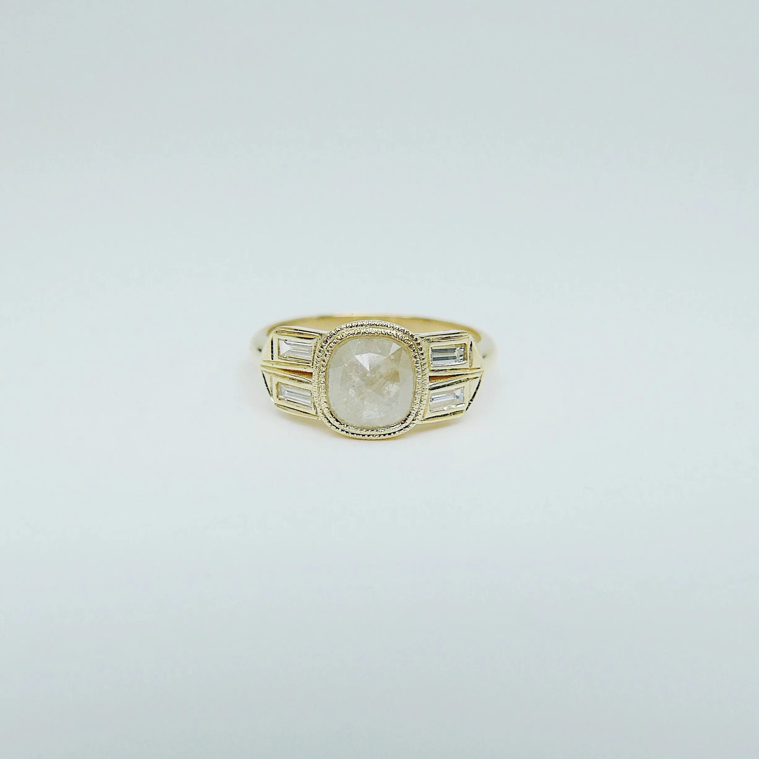 Estelle Rose Cut Grey Diamond Ring