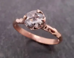 Faceted Fancy cut salt and pepper Diamond Solitaire Engagement 14k Rose Gold Wedding Ring byAngeline 1935
