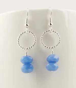 Faded Denim Quartz Earrings