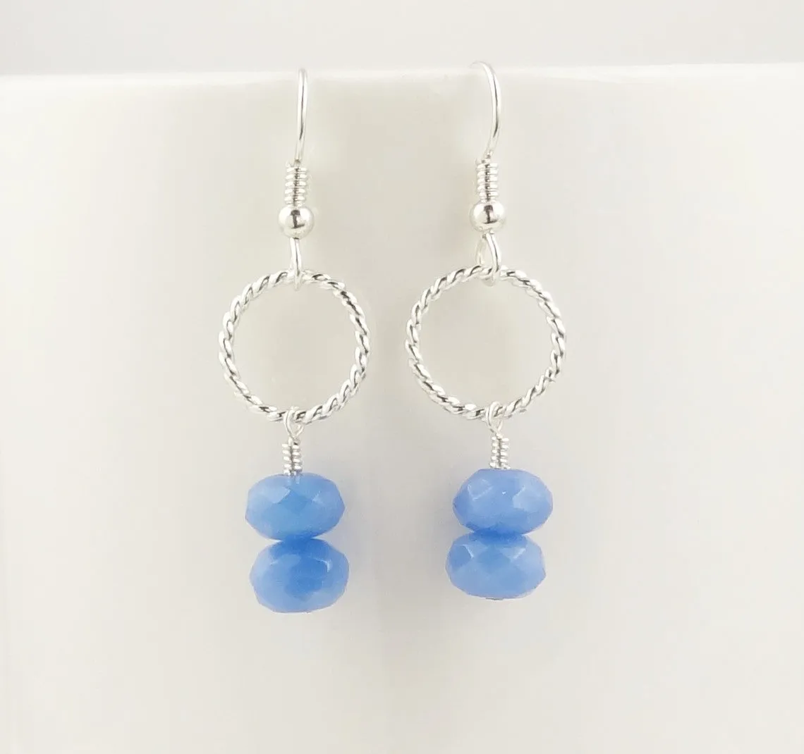Faded Denim Quartz Earrings