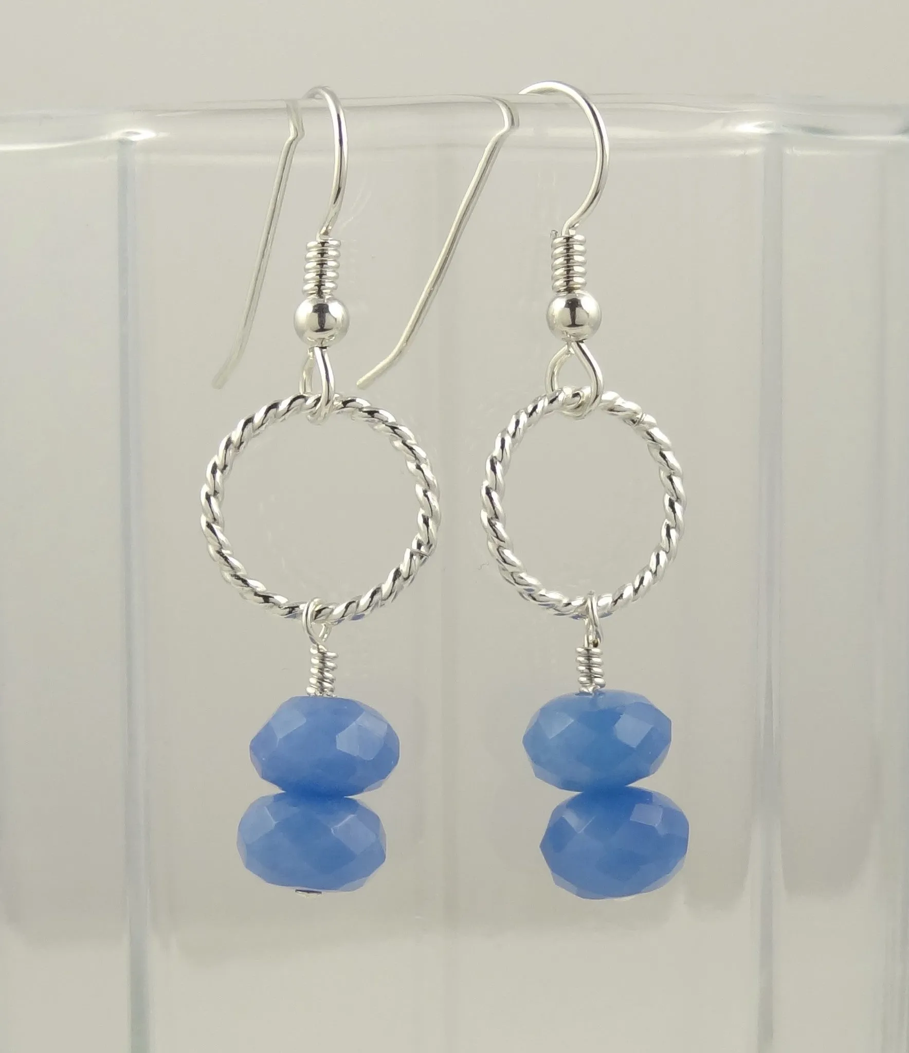 Faded Denim Quartz Earrings