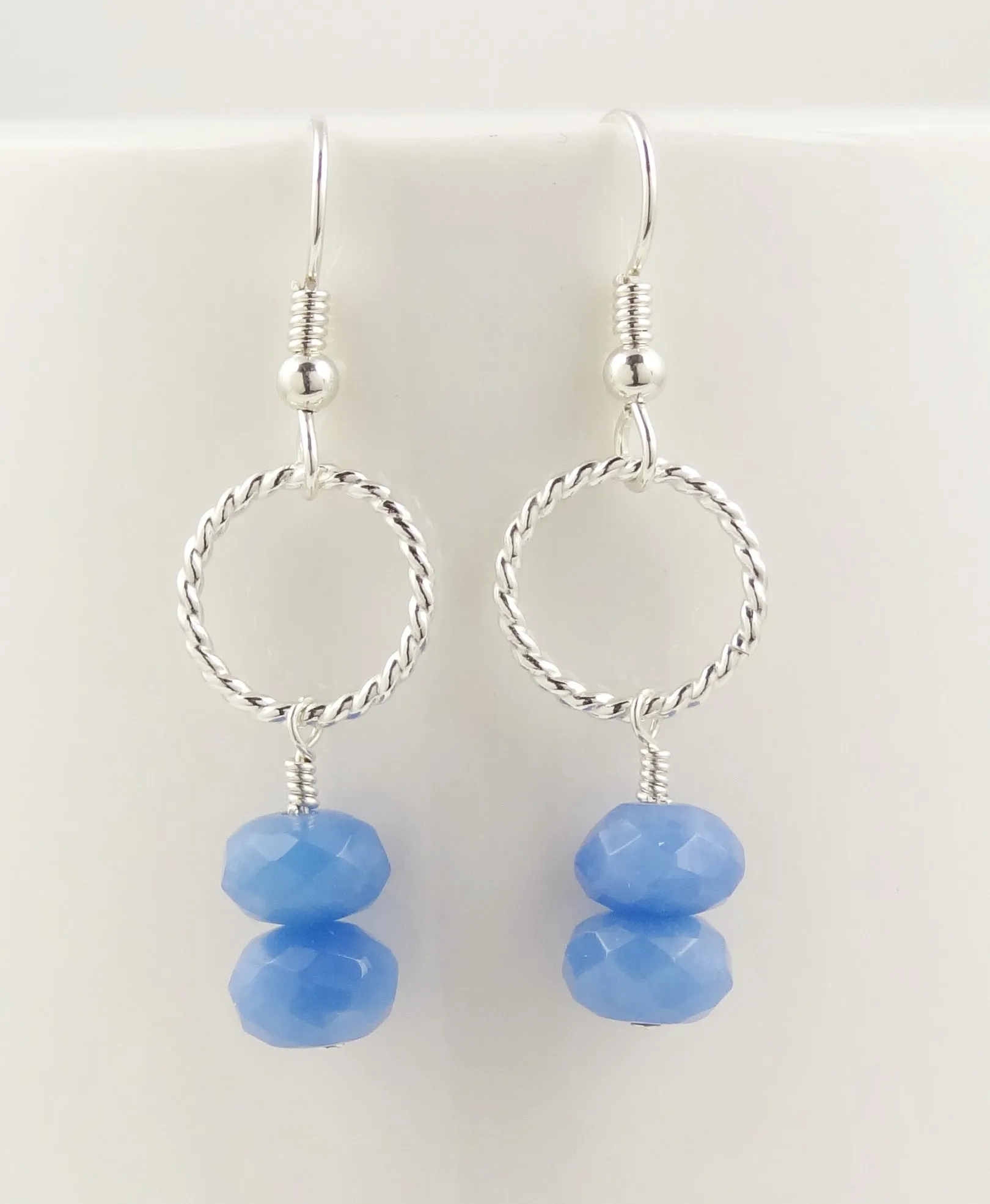 Faded Denim Quartz Earrings